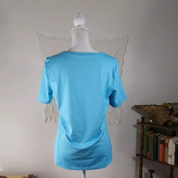 Champion Shirt Womens Medium Blue Workout Gym Tee Short Sleeve Active Running - Picture 2 of 8